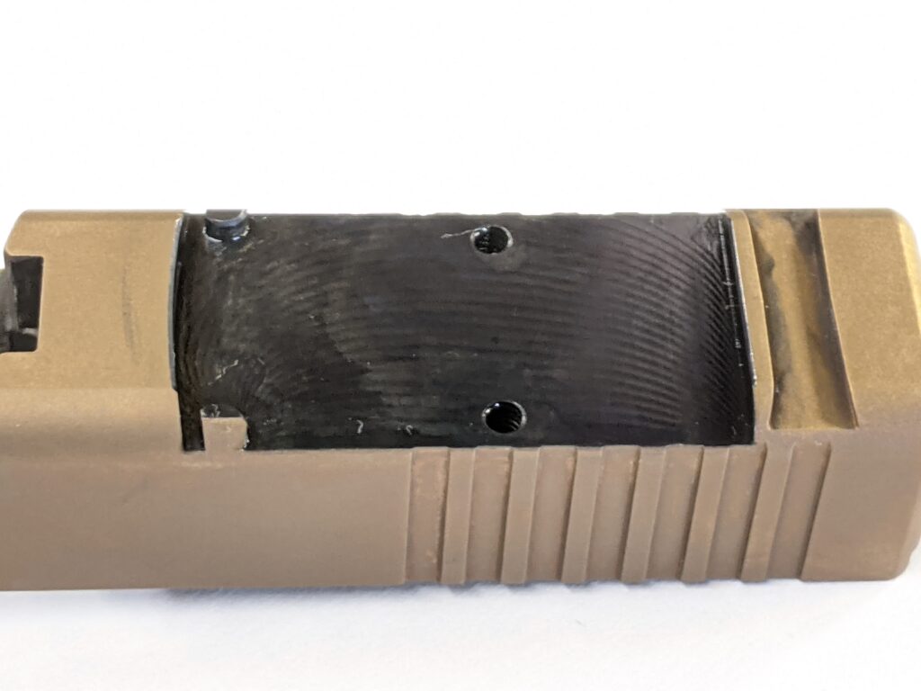 Cold blue on a Glock optic cut