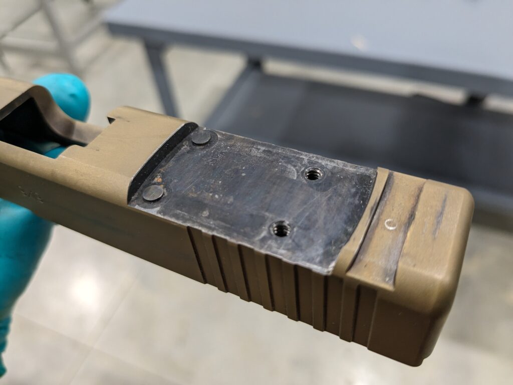Cold blue finish detail